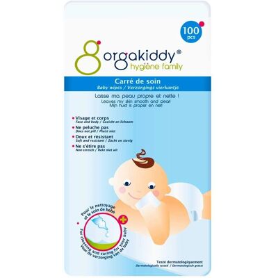 Lingettes Orgakiddy Soin Bébé - Non Tissé, 15x15cm, 100 pièces - Publicité Lingettes Orgakiddy Soin Bébé - Non Tissé, 15x15cm, 100 pièces - Publicité