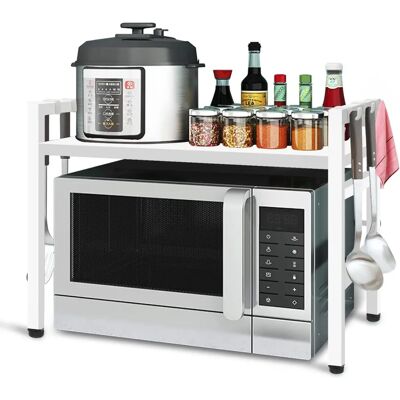 Étagère Micro-ondes TODECO - Organisateur Métallique 2 Niveaux Ajustable Étagère Micro-ondes TODECO - Organisateur Métallique 2 Niveaux Ajustable