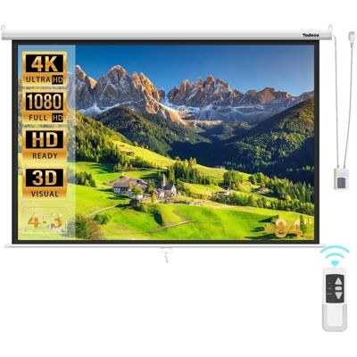 Écran de projection électrique TODECO 84" - Formats multiples HD - Publicité Écran de projection électrique TODECO 84" - Formats multiples HD - Publicité