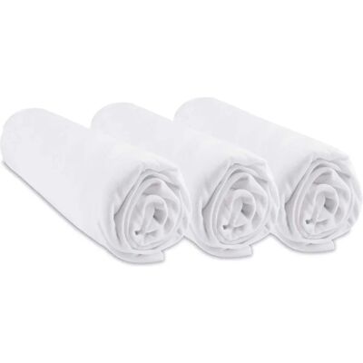 Juego de 3 sábanas de bambú Easy Dort - 60x120 cm - Blanco Juego de 3 sábanas de bambú Easy Dort - 60x120 cm - Blanco