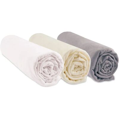 Ensemble de 3 draps en coton biologique - 40x80/90 cm Ensemble de 3 draps en coton biologique - 40x80/90 cm