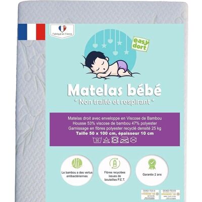 Matelas Bébé Bambou Easy Dort - 50x100cm, Densité 25kg - Publicité Matelas Bébé Bambou Easy Dort - 50x100cm, Densité 25kg - Publicité