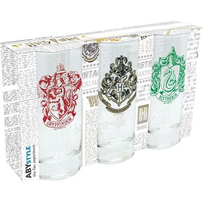 Set di bicchieri Harry Potter - Hogwarts e case - 290ml Set di bicchieri Harry Potter - Hogwarts e case - 290ml