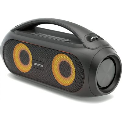 Haut-parleur Bluetooth portable Ledwood - Noir - IPX5 - 20W - avec lumières RGB - Publicité Haut-parleur Bluetooth portable Ledwood - Noir - IPX5 - 20W - avec lumières RGB - Publicité