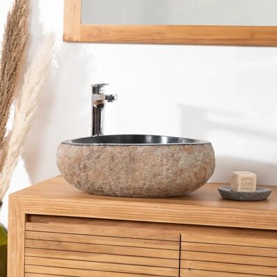 Wanda Collection - Lavabo de río de piedra natural - 40cm - Gris Wanda Collection - Lavabo de río de piedra natural - 40cm - Gris