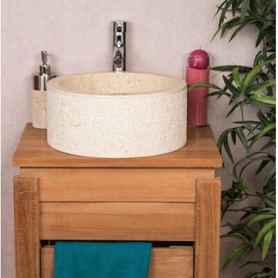 Wanda Collection - Lavabo redondo de mármol 35cm - Sanitarios para baño Wanda Collection - Lavabo redondo de mármol 35cm - Sanitarios para baño