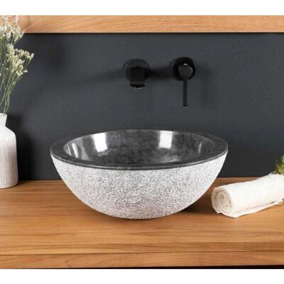 Wanda Collection - Lavabo de encimera de mármol Estrómboli negro - Lavabo Wanda Collection - Lavabo de encimera de mármol Estrómboli negro - Lavabo