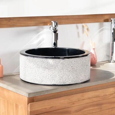 Wanda Collection - Lavabo en Marbre Elba Noir - 40cm - Publicité Wanda Collection - Lavabo en Marbre Elba Noir - 40cm - Publicité