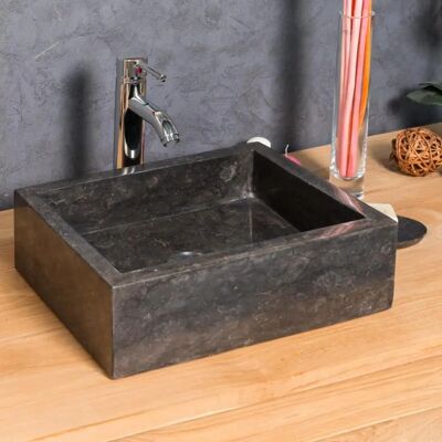 Wanda Collection - Lavabo rectángulo de mármol negro - Negro Wanda Collection - Lavabo rectángulo de mármol negro - Negro