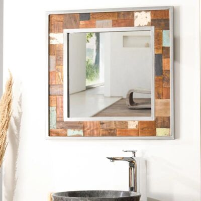 Wanda Collection - Factory teak metal 70x70 - Espejo Wanda Collection - Factory teak metal 70x70 - Espejo