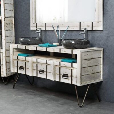 Wanda Collection - Gabinete doble para lavabo - Estilo industrial Wanda Collection - Gabinete doble para lavabo - Estilo industrial