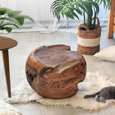 Wanda Collection - Pouf racine de teck - Naturel - Siège - Publicité Wanda Collection - Pouf racine de teck - Naturel - Siège - Publicité