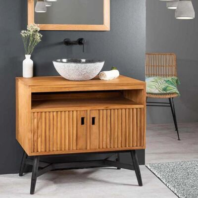 Wanda Collection - Mueble de baño de teca Mya 90 cm - Marrón Wanda Collection - Mueble de baño de teca Mya 90 cm - Marrón
