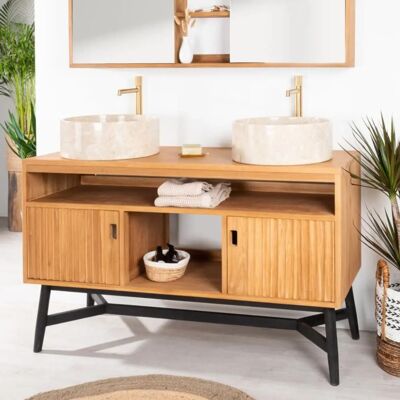 Mueble de baño teca Mya 130 cm - Wanda Collection Marrón Mueble de baño teca Mya 130 cm - Wanda Collection Marrón