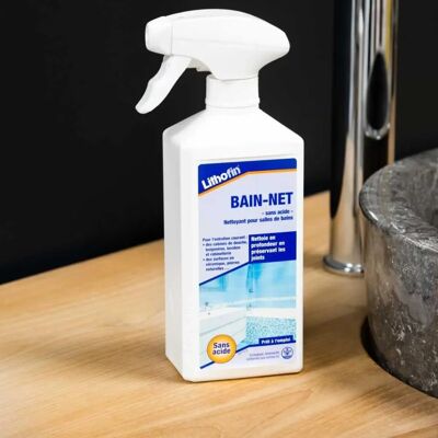 Lithofin BAIN-NET Nettoyant salle de bain - Nettoyage en profondeur - Publicité Lithofin BAIN-NET Nettoyant salle de bain - Nettoyage en profondeur - Publicité