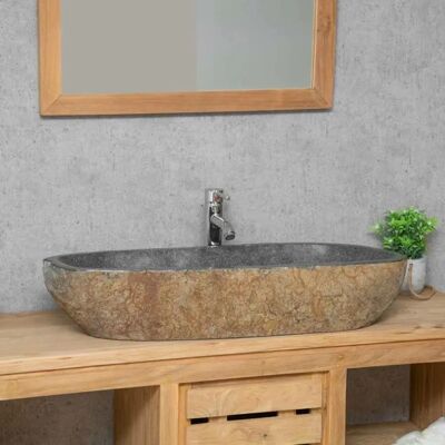 WANDA COLLECTION Lavabo en pierre naturelle 80cm - Salle de bain - Publicité WANDA COLLECTION Lavabo en pierre naturelle 80cm - Salle de bain - Publicité