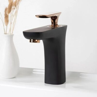 Wanda Collection - Grifo de baño Glomma negro y oro rosa - Grifos Wanda Collection - Grifo de baño Glomma negro y oro rosa - Grifos