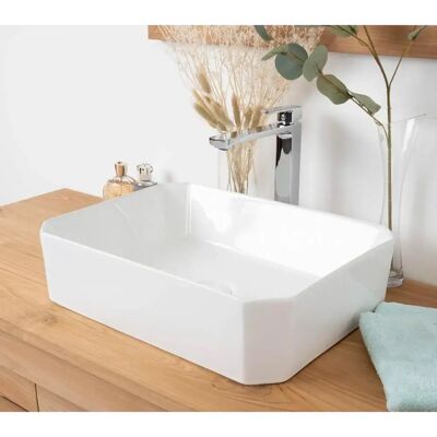 Wanda Collection - Mika 50cm - Blanc - Lavabo sur plan de travail - Publicité Wanda Collection - Mika 50cm - Blanc - Lavabo sur plan de travail - Publicité