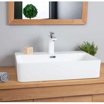 Wanda Collection - Lavabo de cerámica Olga de 60cm - Montaje en pared o sobre mueble Wanda Collection - Lavabo de cerámica Olga de 60cm - Montaje en pared o sobre mueble