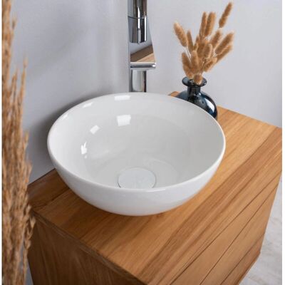 WANDA COLLECTION - Luna - 28cm - Blanc - Basin - Publicité WANDA COLLECTION - Luna - 28cm - Blanc - Basin - Publicité