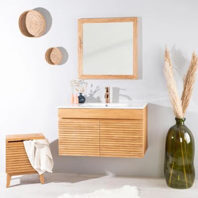 Wanda - Aktual 90 cm - Teca y cerámica - Mueble de baño Wanda - Aktual 90 cm - Teca y cerámica - Mueble de baño