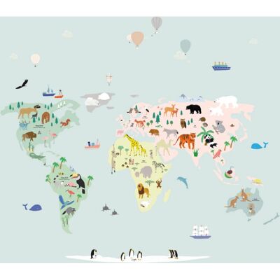 Mimi'lou - Carte du monde - 250x200 cm - Papier peint Mimi'lou - Carte du monde - 250x200 cm - Papier peint