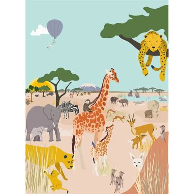 Mimi'lou - Safari - 250x200 cm - Panoramique - Wallpaper Mimi'lou - Safari - 250x200 cm - Panoramique - Wallpaper
