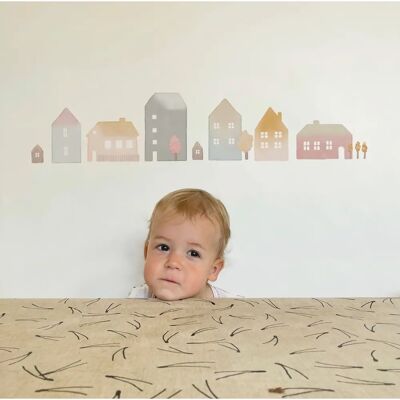 Mimi'lou - Planche sticker Petites Maisons - Sticker mural - Publicité Mimi'lou - Planche sticker Petites Maisons - Sticker mural - Publicité