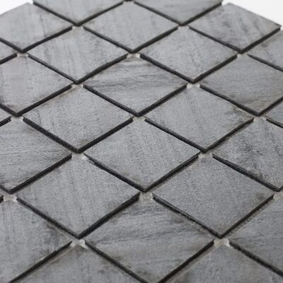 U-TILE Mosaïque en pierre naturelle 30x30cm - carreau 5x5cm, noir graphite - Publicité U-TILE Mosaïque en pierre naturelle 30x30cm - carreau 5x5cm, noir graphite - Publicité