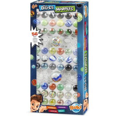 Set di Biglie di Vetro Giallo Buki - 56 Pezzi - Giocattolo per Bambini Set di Biglie di Vetro Giallo Buki - 56 Pezzi - Giocattolo per Bambini