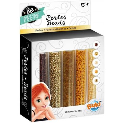 Buki PE009 - doré/marron 2 mm perles - 5 tubes - Beads - Publicité Buki PE009 - doré/marron 2 mm perles - 5 tubes - Beads - Publicité