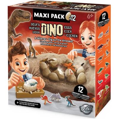 Buki Dino Egg Maxi Pack - 12 Dinosauriegg - Lärspel Buki Dino Egg Maxi Pack - 12 Dinosauriegg - Lärspel