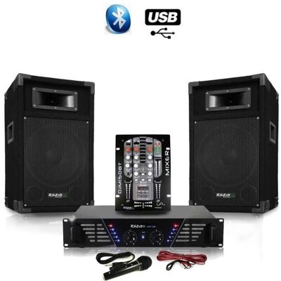 My Deejay Marque Modèle Sono DJ500-AX MKII USB Bluetooth Amplificateur + Enceintes - Système de Mixage Audio - Publicité My Deejay Marque Modèle Sono DJ500-AX MKII USB Bluetooth Amplificateur + Enceintes - Système de Mixage Audio - Publicité