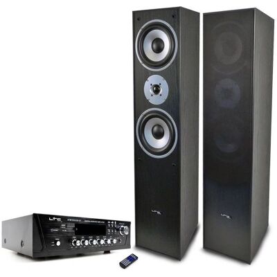 Ensemble haut-parleurs et amplificateur LTC - 2x500W - Noir - Publicité Ensemble haut-parleurs et amplificateur LTC - 2x500W - Noir - Publicité