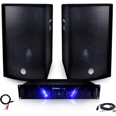 Système de Sonorisation Ibiza Sound - Haut-parleurs Passifs 1200W - Publicité Système de Sonorisation Ibiza Sound - Haut-parleurs Passifs 1200W - Publicité