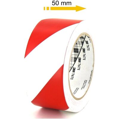 Nastro adesivo in vinile 3M - Rosso e bianco - 50mm - 767-50 Nastro adesivo in vinile 3M - Rosso e bianco - 50mm - 767-50
