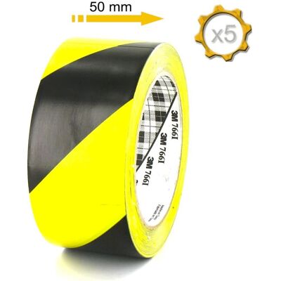 Ruban adhésif vinyle 3M Jaune et Noir - Signalisation 50mm x 33m - Publicité Ruban adhésif vinyle 3M Jaune et Noir - Signalisation 50mm x 33m - Publicité