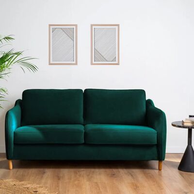 Drawer Vornay - Sofá cama de terciopelo - Verde eucalipto Drawer Vornay - Sofá cama de terciopelo - Verde eucalipto