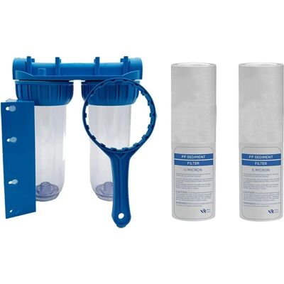 Desineo Modelo - Carcasa de Filtro Transparente con 2 Cartuchos Desineo Modelo - Carcasa de Filtro Transparente con 2 Cartuchos