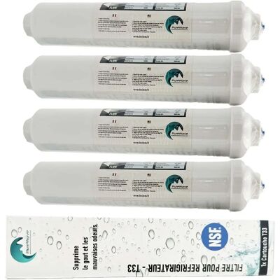 Desineo - Filtro dell'acqua 4x per frigorifero - Compatibile con Tutti Frigo Americain o Standard Desineo - Filtro dell'acqua 4x per frigorifero - Compatibile con Tutti Frigo Americain o Standard