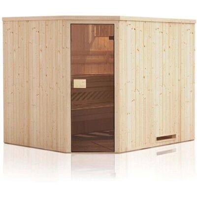 Desineo - Ecksauna 144x144x199 mit Fernbedienung - Sauna Kabine Desineo - Ecksauna 144x144x199 mit Fernbedienung - Sauna Kabine