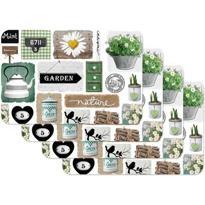 Venilia Jogos Americanos para Sala de Jantar, Padrão Jardim, 4 peças, 45x30cm - Conjunto de Mesa Venilia Jogos Americanos para Sala de Jantar, Padrão Jardim, 4 peças, 45x30cm - Conjunto de Mesa