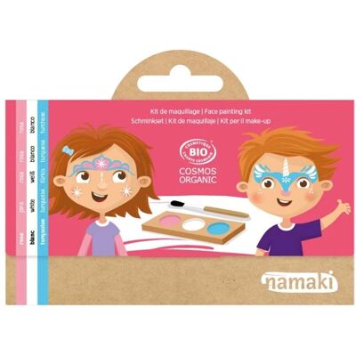 Kit de Maquillage pour Enfants Namaki Rose Blanc Turquoise - Set de Peinture pour le Visage - Publicité Kit de Maquillage pour Enfants Namaki Rose Blanc Turquoise - Set de Peinture pour le Visage - Publicité