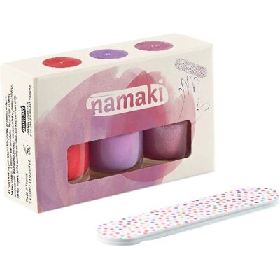 Namaki Kinder Nagellack 3er Set "Eternal rose" mit Nagelfeile Namaki Kinder Nagellack 3er Set "Eternal rose" mit Nagelfeile