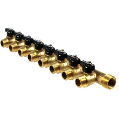 Arcanaute - Collecteur - Male 3/4" - Female 1/2" - Mini-vannes 8 départs - Pipe fitting - Publicité Arcanaute - Collecteur - Male 3/4" - Female 1/2" - Mini-vannes 8 départs - Pipe fitting - Publicité