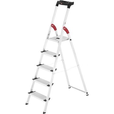 Hailo Modèle 8505-001 Escabeau 5 marches - Hauteur de travail 3.06m - Publicité Hailo Modèle 8505-001 Escabeau 5 marches - Hauteur de travail 3.06m - Publicité