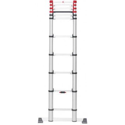 Escalera telescópica Hailo 7113-112 - Aluminio - 11 peldaños - Negro, Rojo Escalera telescópica Hailo 7113-112 - Aluminio - 11 peldaños - Negro, Rojo