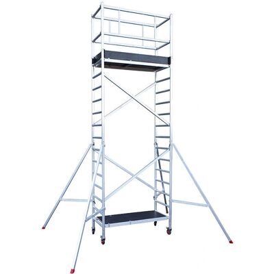 Échafaudage roulant en aluminium Hailo Expert Pro 6m - Échafaudage - Publicité Échafaudage roulant en aluminium Hailo Expert Pro 6m - Échafaudage - Publicité