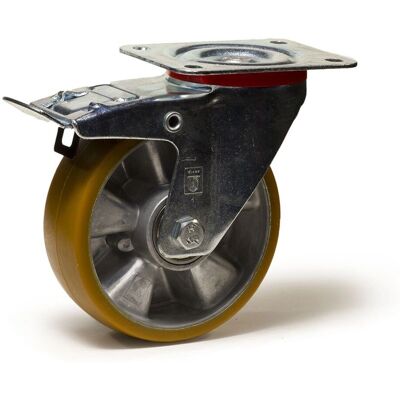 Roues-et-Roulettes.com Roue pivotante en polyuréthane 125mm - Charge lourde Roues-et-Roulettes.com Roue pivotante en polyuréthane 125mm - Charge lourde