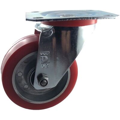 Roues-et-Roulettes.com - Roulette pivotante 100 mm REDTHANE - Caster wheel Roues-et-Roulettes.com - Roulette pivotante 100 mm REDTHANE - Caster wheel
